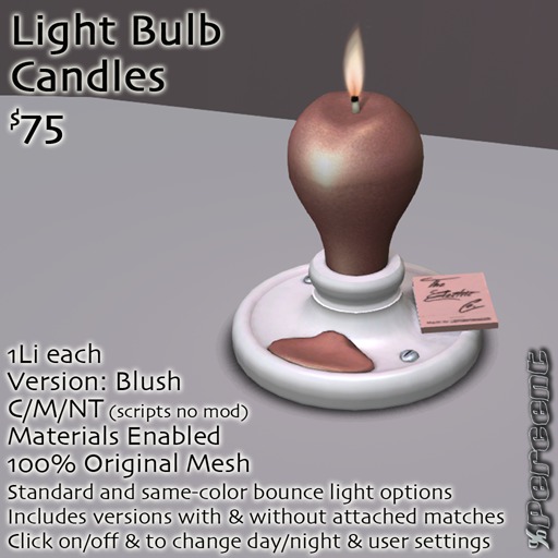 %Light Bulb Candle (blush) *MESH* Delivery Box