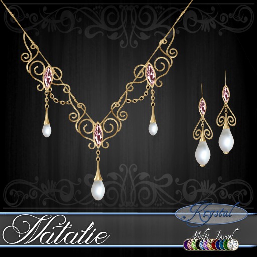 :::Krystal::: Natalie - Jewelry Set - Gold - MultiJewel