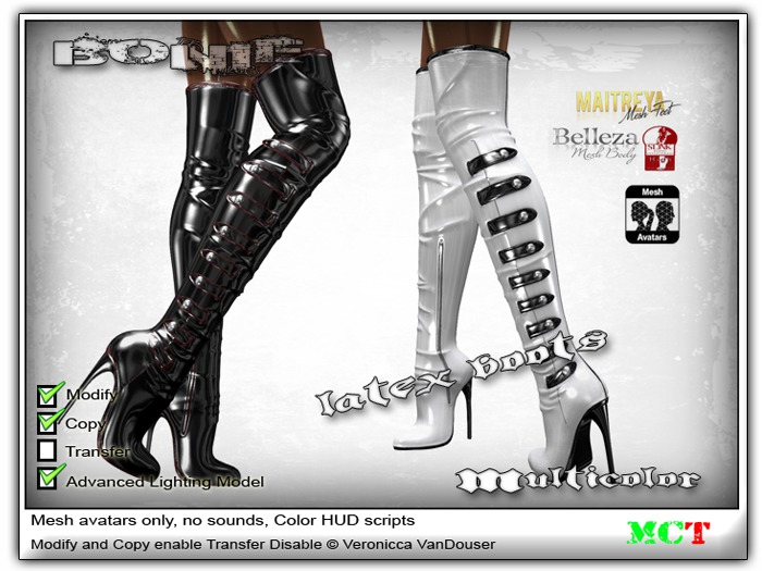Bonie Latex Boots Multicolor *DEMO*