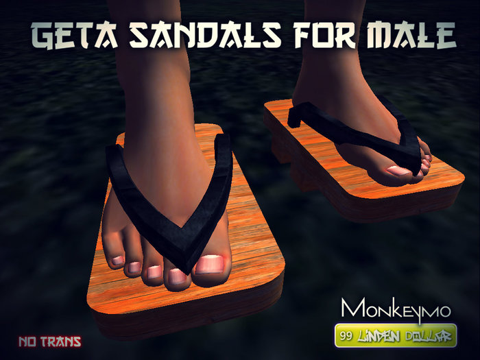 Geta Sandals for Male 100 % Mesh Creation - Monkeymo
