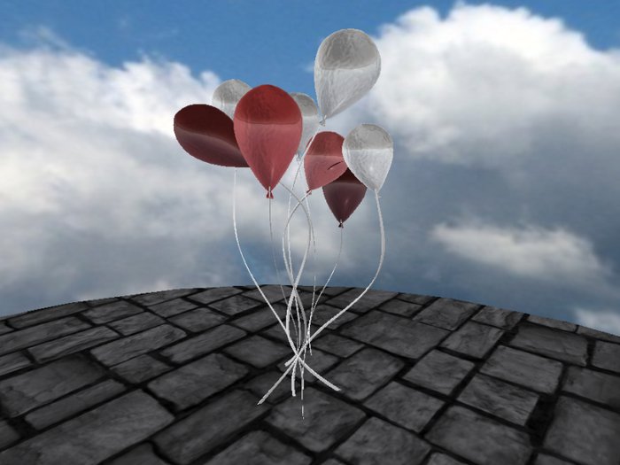 Lower Prim Balloons - Muted Red/White -Metallic-(mod/copy)