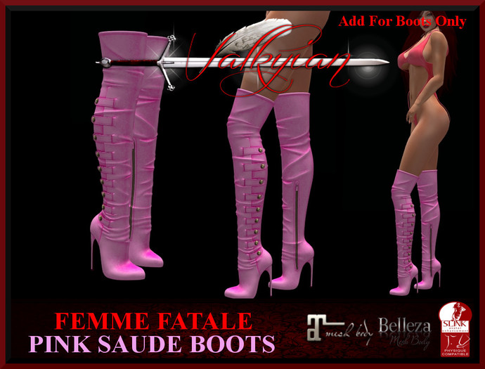 ~Valkyrian~ (Femme Fatale) Pink Suade (BOXED)