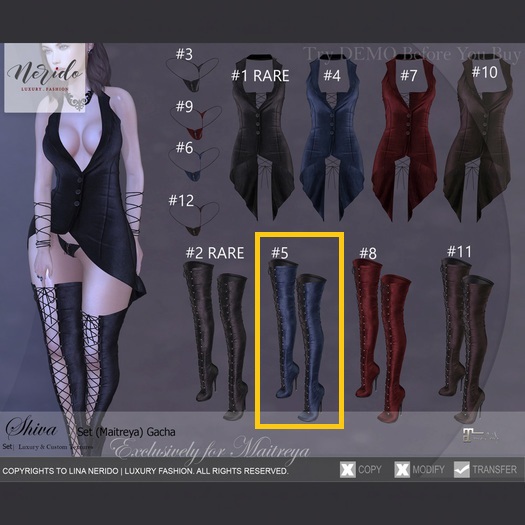 #5~Nerido~ Shiva High Boots (Maitreya)-Indigo