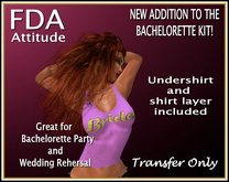 ~*FDA*~ Attitude Bride Low Fushia T-Shirt Transfer only