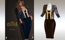 GLITTER - ANNA Mesh Outfit (Jacket body mesh) Tobacco