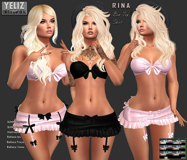 .:-->> YELIZ <<--:.  *RINA* Bow Top ● Skirt - HUD -