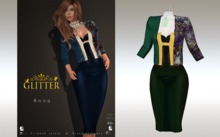 GLITTER - ANNA mesh OUtfit (Jacket body mesh) Antique Green