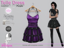 Tulle Dress Leather Purple