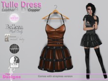 Tulle Dress Leather Copper