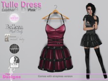Tulle Dress Leather Pink