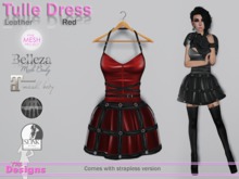 Tulle Dress Leather Red