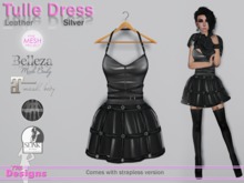 Tulle Dress Leather Silver