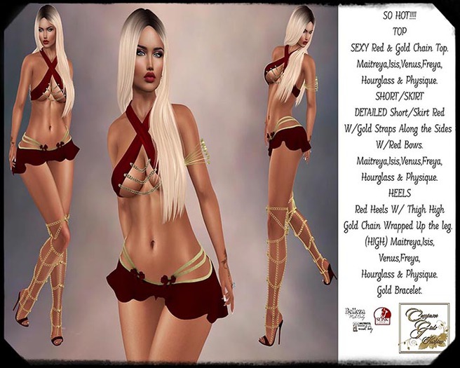 !CGF-*Chained*  (Red & Gold) Outfit