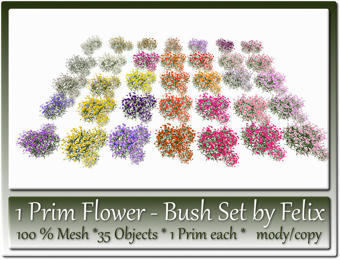 1 Prim Mesh Flower Busch Set by Felix 35x = 1 Prim mody-cody