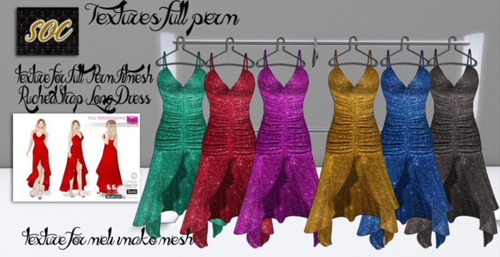 *SOC* TEXTURE FOR MI961905 Ruched Strap Long Dress FITMESH