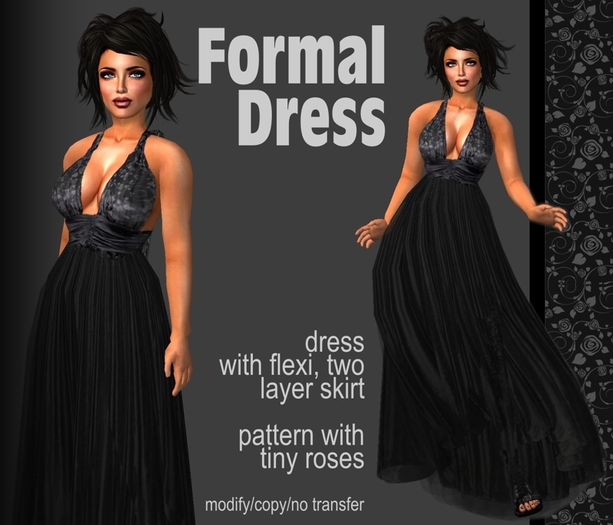.:ROXY CLOTHING:. formal dress with roses