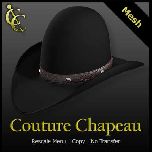 CC Cheyenne Cowboy Hat (Round){Black}