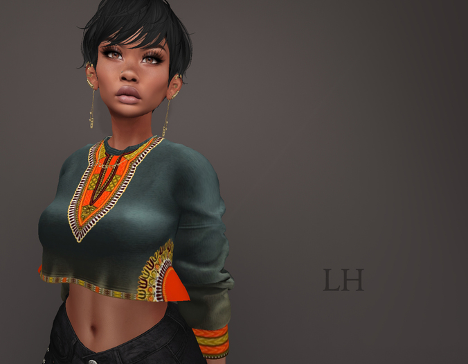 L&H :  DASHIKI  KMO- GREEN -SWEATSHIRT