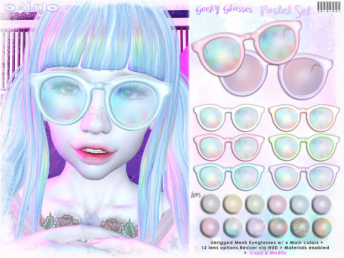 [ bubble ] Geeky Glasses - Pastel Set
