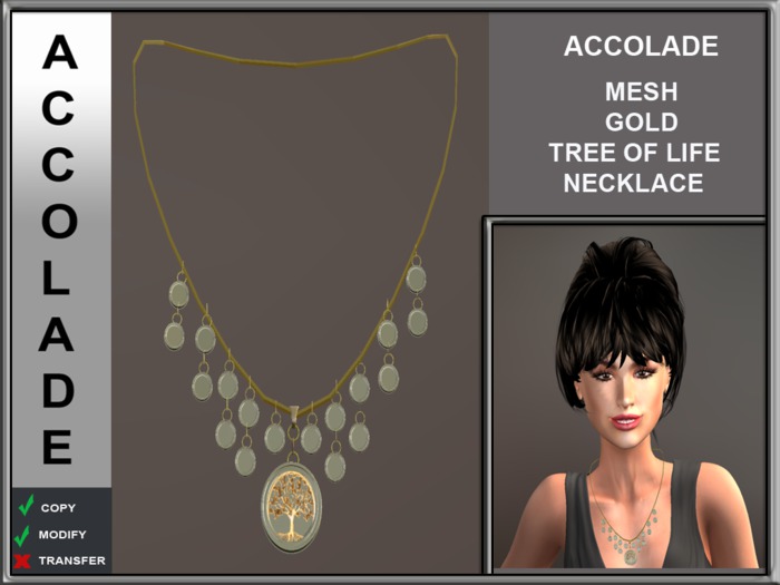 ACCOLADE MESH GOLD TREE OF LIFE NECKLACE