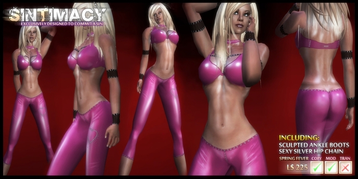 [SINTIMACY] Spring Fever Latex Pants Outfit PINK