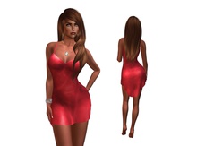 Back Drape Lingerie Tank Dress Red MAITREYA ONLY