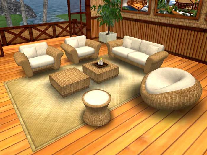 Rattan / Wicker Furniture Set - Light