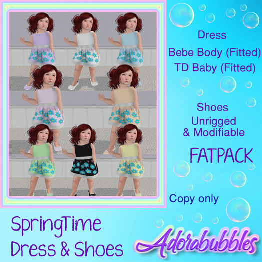 Adorabubbles SpringTime FatPack Dress & Shoes (Add Me)
