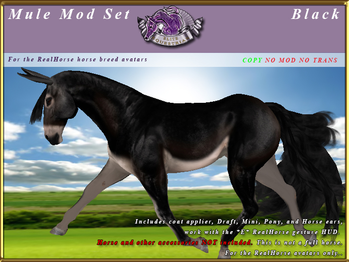 *E* RealHorse Mule Modification Set [BOXED] Black