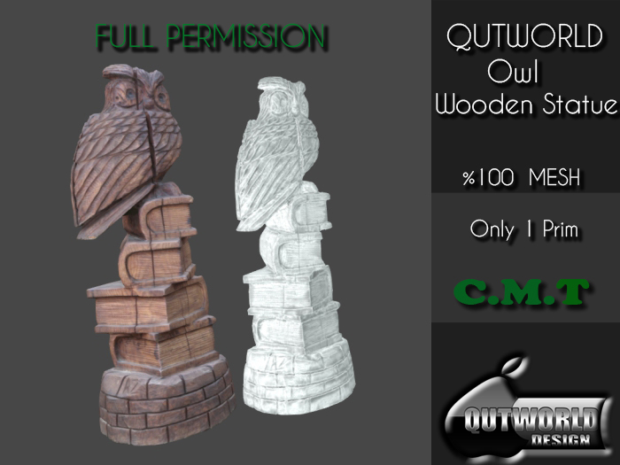 .::QUTWORLD Owl Wooden Statue::.FP_Unpack
