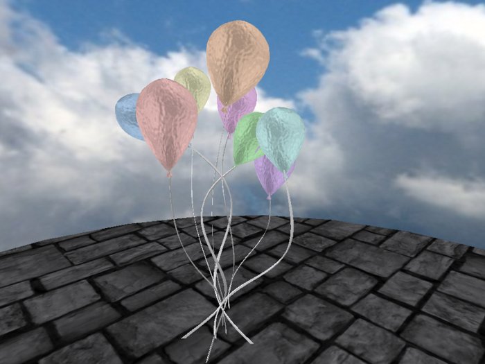 Lower Prim Balloons - Pastel Multi-Frosted -(mod/copy)