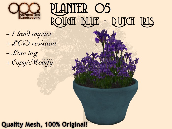 OPQ Planter 05 Rough Blue - Dutch Iris