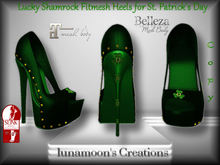 Lucky Shamrock Green Leather Fitmesh Heels
