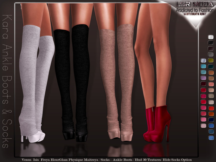 [ LsR Shoes ] - Kara Ankle Boots & Socks