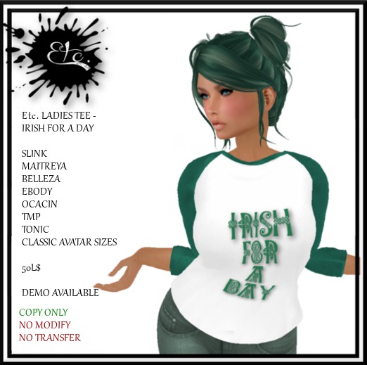 Etc. LADIES TEE - IRISH FOR A DAY