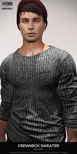 TonkTastic & HERMONY - Crewneck Sweater -Rib Knit /Noir-