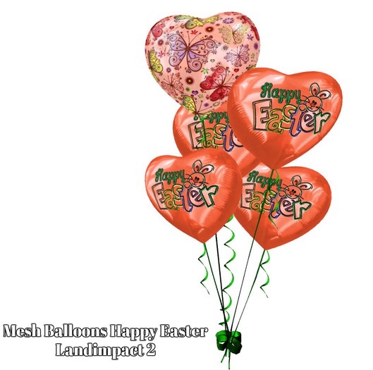 mesh happy easter balloons orange