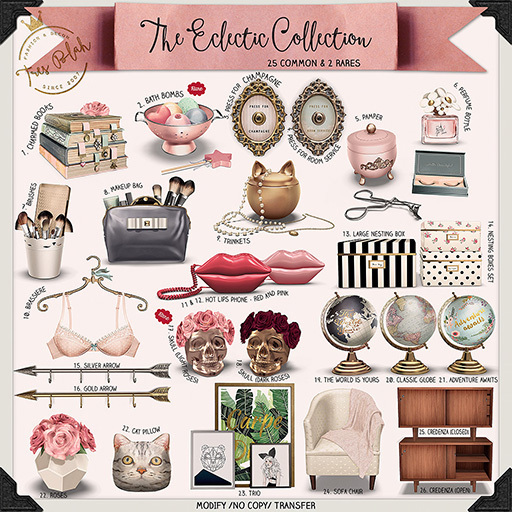 -tres blah- Eclectic Collection - Skull w/ Dark Roses