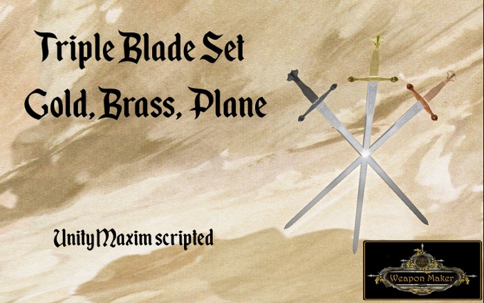 Triple blade set Gold, Brass, & Plane {Unity Maxim}