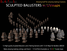 Sculpted Rail,Sculpted Balusters with Sculpty Hand Rails, Railing for Stairs and Balconies SBS30