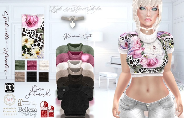 ♥♥.::GH::.♥♥ Layla Sweater Rose Garden & Heart Choker