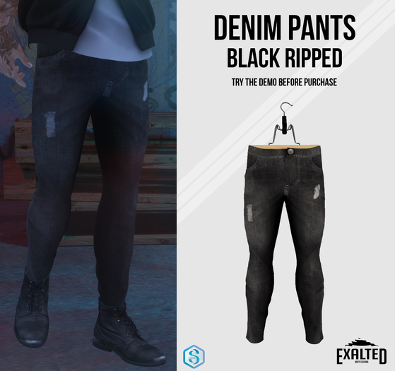 ExalteD - Denim Pants {Signature} Black Ripped
