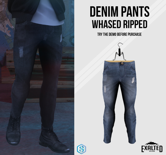 ExalteD - Denim Pants {Signature} Washed Ripped