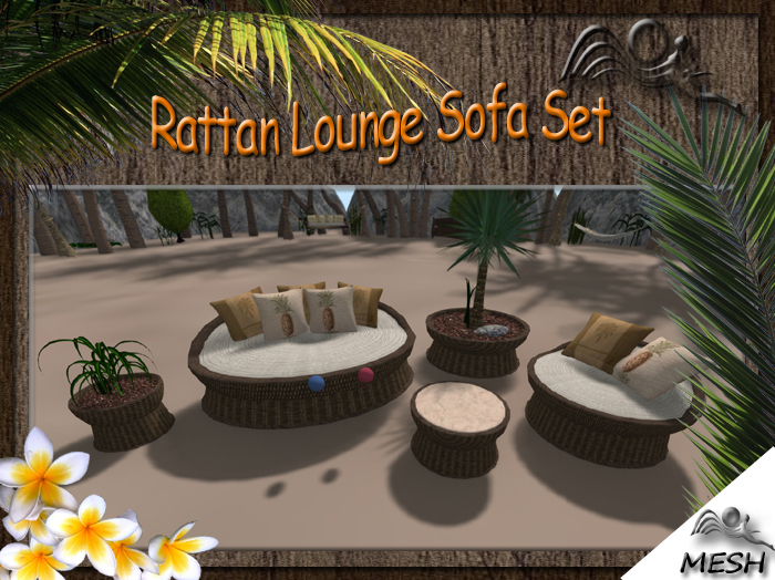 SF Mesh Lounge Sofa Chair Table  Planter