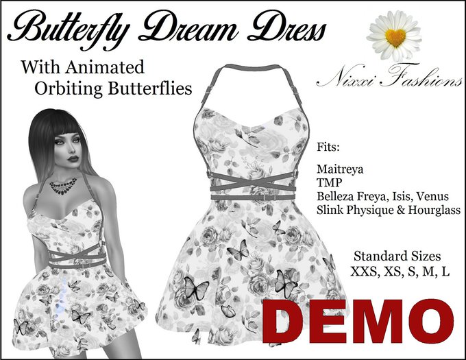DEMO Nixxi Fashions - Butterfly Dream Dress (Animated)