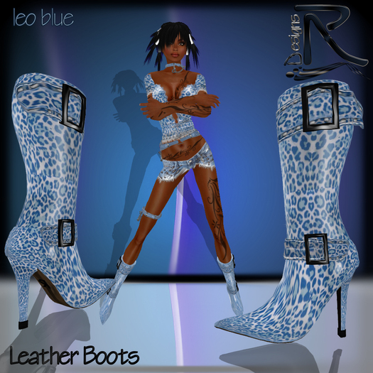 Leather BooTs leo blue - Ronjas RDesignS Collection by Ronja Pera (Retail Box) 