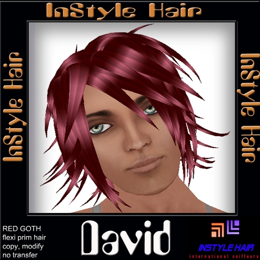 InStyle Hair - DAVID - for men (red goth)