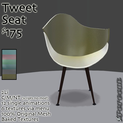 %Tweet Seat (multi) *MESH* Delivery Box
