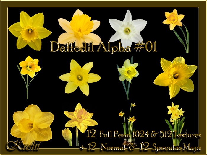!Kushi! DaffodilALPHA#01 Textures -WEAR TO UNPACK