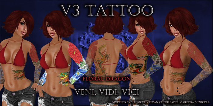 v3 Tattoo Floral Dragon 